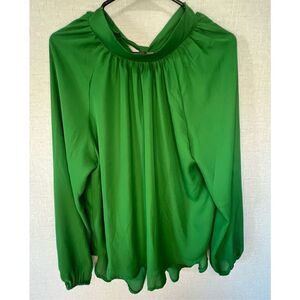 NWT AzelHazel Green Long Sleeve Lightweight Loose Fit High-Low Blouse
